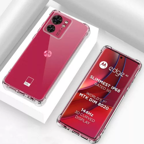 Techsuit - Shockproof Átlátszó Ütésálló Szilikon tok - Motorola Edge 40 / Edge (2023) - Átlátszó