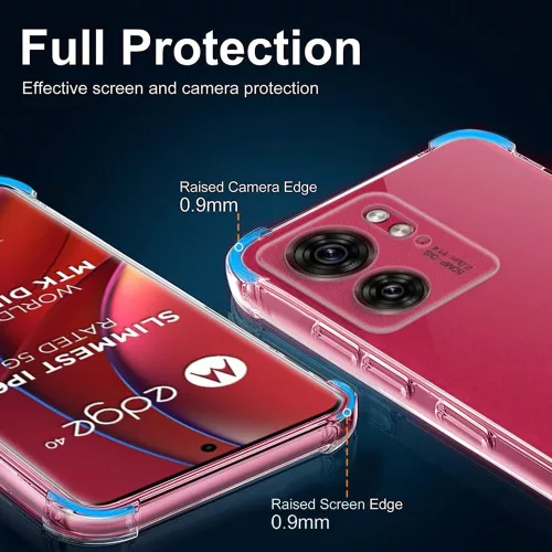 Techsuit - Shockproof Átlátszó Ütésálló Szilikon tok - Motorola Edge 40 / Edge (2023) - Átlátszó