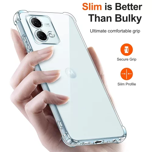 Techsuit - Shockproof Átlátszó Ütésálló Szilikon tok - Motorola Moto G84 - Átlátszó