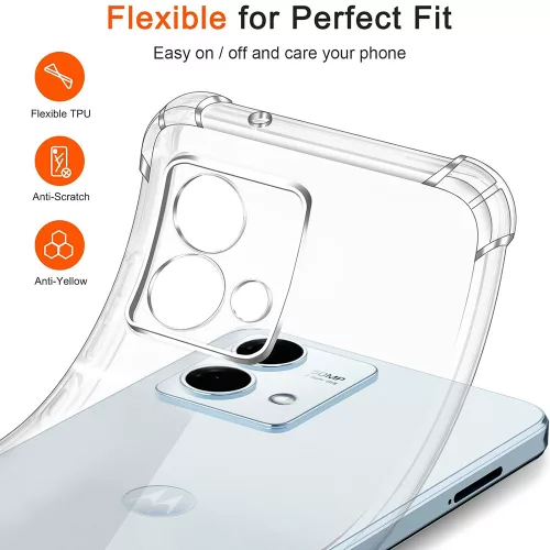 Techsuit - Shockproof Átlátszó Ütésálló Szilikon tok - Motorola Moto G84 - Átlátszó