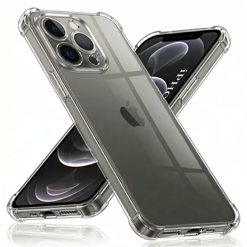 Techsuit - Shockproof Átlátszó Ütésálló Szilikon tok - iPhone 12 Pro Max - Átlátszó