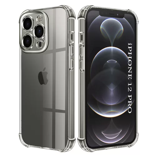 Techsuit - Shockproof Átlátszó Ütésálló Szilikon tok - iPhone 12 Pro - Átlátszó