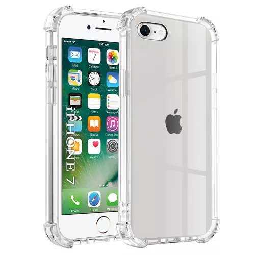 Techsuit - Shockproof Átlátszó Ütésálló Szilikon tok - iPhone 7 / iPhone 8 / iPhone SE 2, SE 2020 / iPhone SE 3, SE 2022 - Átlátszó