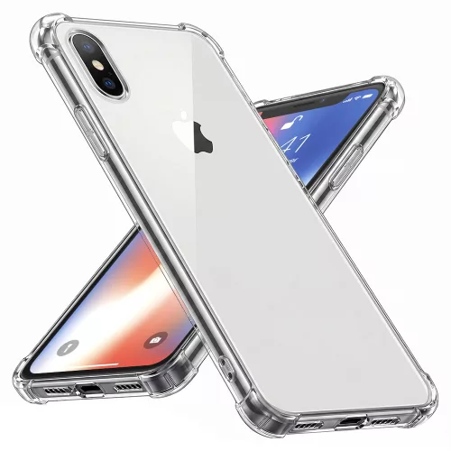 Techsuit - Shockproof Átlátszó Ütésálló Szilikon tok - iPhone X / iPhone XS - Átlátszó