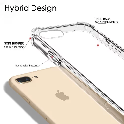 Techsuit - Shockproof Átlátszó Ütésálló Szilikon tok - iPhone 7 Plus / iPhone 8 Plus - Átlátszó