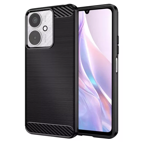 Techsuit - Carbon szilikon tok - Xiaomi Redmi 13C 4G / Redmi 13C 5G / Poco C65 - Fekete