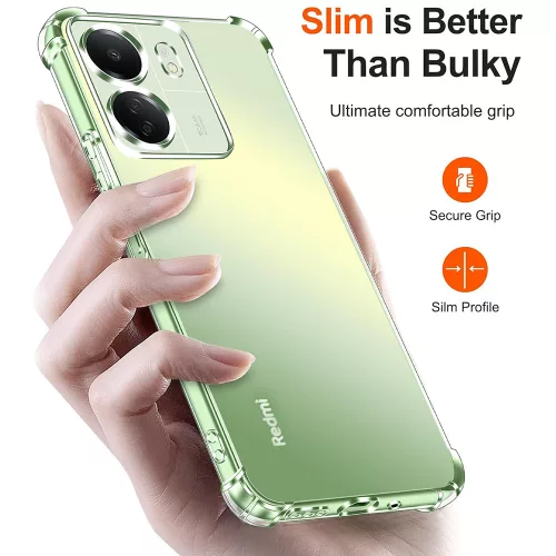 Techsuit - Shockproof Átlátszó Ütésálló Szilikon tok - Xiaomi Redmi 13C 4G / Poco C65 - Átlátszó