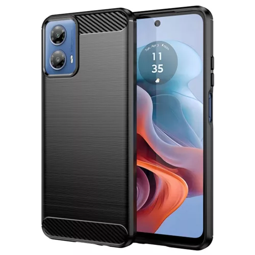 Techsuit - Carbon szilikon tok - Motorola Moto G34 / Moto G45 - Fekete