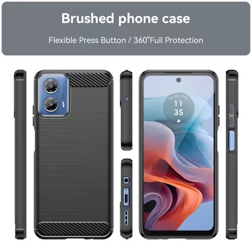 Techsuit - Carbon szilikon tok - Motorola Moto G34 / Moto G45 - Fekete