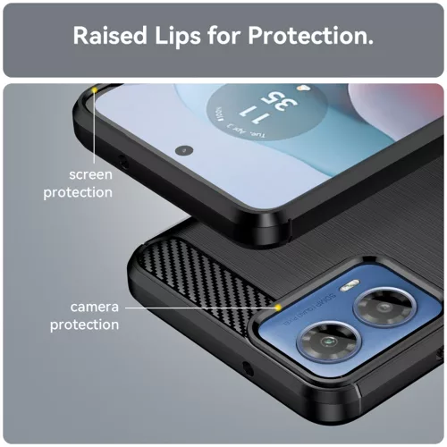 Techsuit - Carbon szilikon tok - Motorola Moto G34 / Moto G45 - Fekete