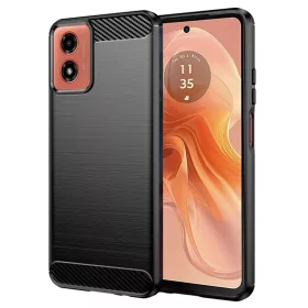   Techsuit - Carbon szilikon tok - Motorola Moto G04 / Moto G04s / Moto G24 / G24 Power / Moto E14 - Fekete