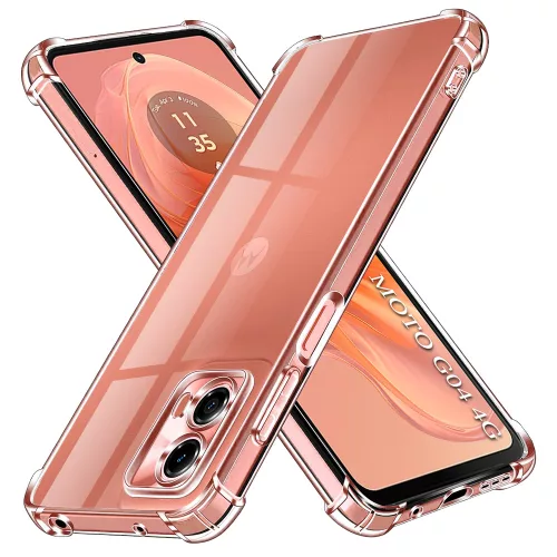 Techsuit - Shockproof Átlátszó Ütésálló Szilikon tok - Motorola Moto G04 / Moto G04s / Moto G24 / Moto E14 - Átlátszó