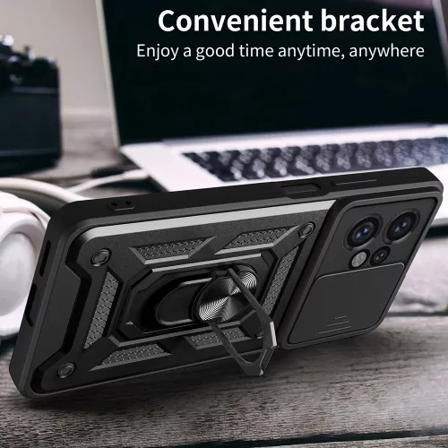 Techsuit - CamShield ütésálló tok - Motorola Moto G04 / Moto G04s / Moto G24 / Moto E14 - Fekete