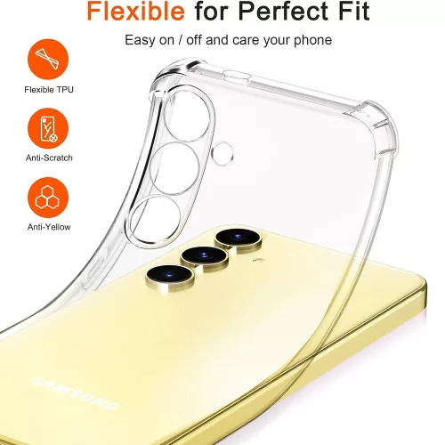 Techsuit - Shockproof Átlátszó Ütésálló Szilikon tok - Samsung Galaxy S24 - Átlátszó