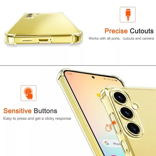 Techsuit - Shockproof Átlátszó Ütésálló Szilikon tok - Samsung Galaxy S24 - Átlátszó