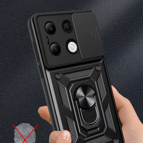 Techsuit - CamShield ütésálló tok - Xiaomi Redmi Note 13 4G - Fekete