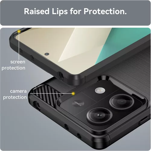Techsuit - Carbon szilikon tok - Xiaomi Redmi Note 13 4G - Fekete