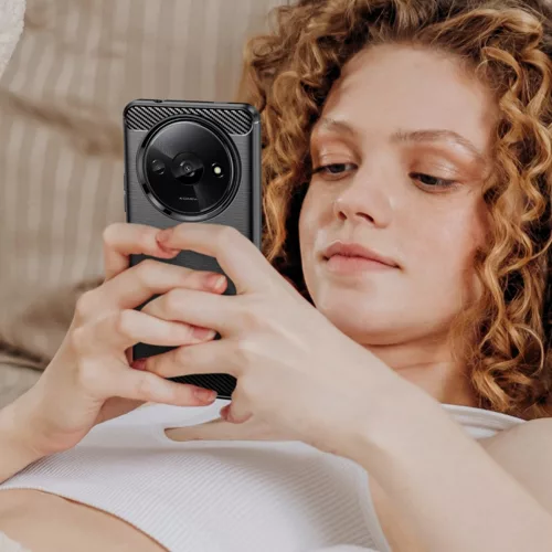 Techsuit - Carbon szilikon tok - Xiaomi Redmi A3 / Redmi A3x - Fekete