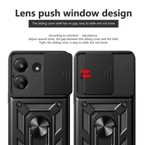 Techsuit - CamShield ütésálló tok - Xiaomi Redmi 13C 5G - Fekete