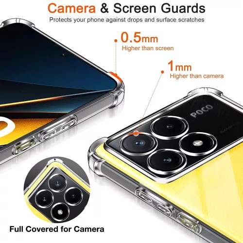 Techsuit - Shockproof Átlátszó Ütésálló Szilikon tok - Xiaomi Poco X6 Pro - Átlátszó