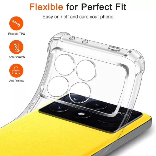 Techsuit - Shockproof Átlátszó Ütésálló Szilikon tok - Xiaomi Poco X6 Pro - Átlátszó