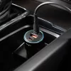 Ringke - Car Charger - USB, 2x Type-C, PD30W, QC3.0, with Ambiental Light - Black