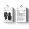 Ringke - Car Charger - USB, 2x Type-C, PD30W, QC3.0, with Ambiental Light - Black