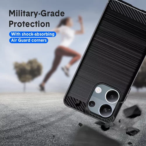 Techsuit - Carbon szilikon tok - Xiaomi Redmi Note 13 Pro 4G / Poco M6 Pro 4G - Fekete