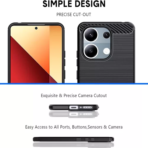 Techsuit - Carbon szilikon tok - Xiaomi Redmi Note 13 Pro 4G / Poco M6 Pro 4G - Fekete