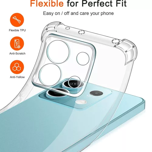 Techsuit - Shockproof Átlátszó Ütésálló Szilikon tok - Xiaomi Redmi Note 13 Pro 4G / Poco M6 Pro 4G - Átlátszó