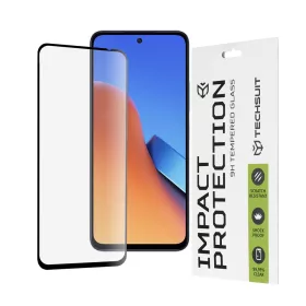   Techsuit - 111D Full Cover / Full Glue üvegfólia - Xiaomi Redmi 12 4G / 12 5G / 13 / Poco M6 4G - Fekete széllel