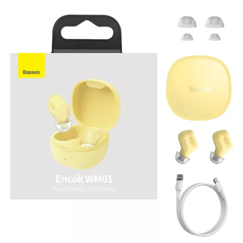 Baseus - Bowie WM01 vezeték nélküli fülhallgató (NGTW370001) - Bluetooth V5.3, TWS, 300mAh, C típusú - Fekete
