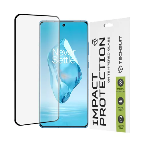 Techsuit - 111D Full Cover / Full Glue 3D hajltott kijelzőre üvegfólia - OnePlus 12R - Fekete