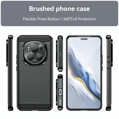 Techsuit - Carbon szilikon tok - Honor Magic6 Pro - Fekete