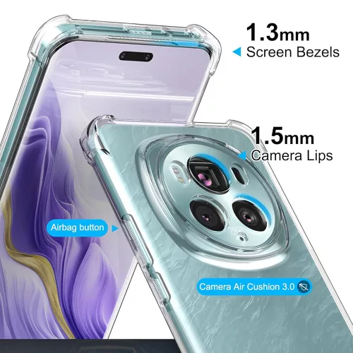 Techsuit - Shockproof Átlátszó Ütésálló Szilikon tok - Honor Magic6 Pro - Átlátszó