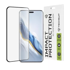   Techsuit - 111D Full Cover / Full Glue üvegfólia / 3D kerekített szélű kijelzőhöz - Honor Magic6 Pro - Fekete széllel