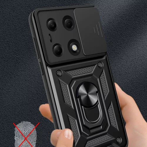 Techsuit - CamShield ütésálló tok - Xiaomi Redmi Note 13 Pro 4G / Poco M6 Pro 4G / Note 14S 4G - Fekete