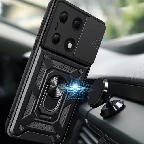 Techsuit - CamShield ütésálló tok - Xiaomi Redmi Note 13 Pro 4G / Poco M6 Pro 4G / Note 14S 4G - Fekete