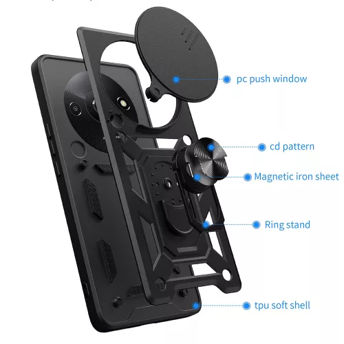 Techsuit - CamShield ütésálló tok - Xiaomi Redmi A3 / Redmi A3x - Fekete
