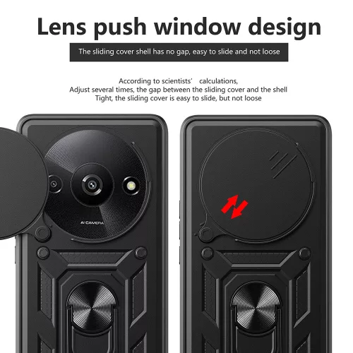 Techsuit - CamShield ütésálló tok - Xiaomi Redmi A3 / Redmi A3x - Fekete