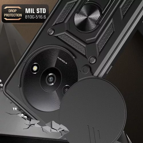 Techsuit - CamShield ütésálló tok - Xiaomi Redmi A3 / Redmi A3x - Fekete