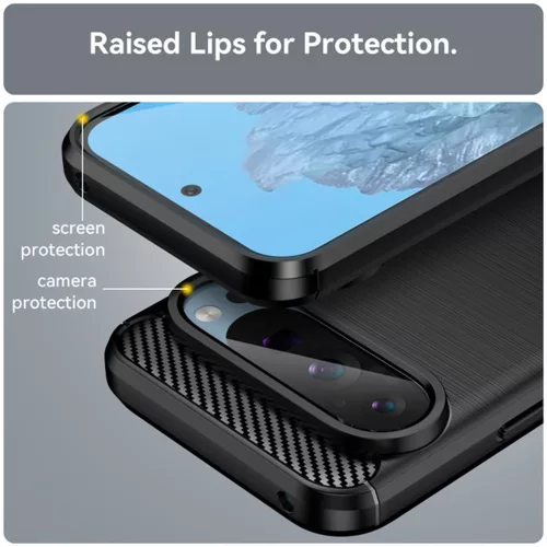 Techsuit - Carbon szilikon tok - Google Pixel 9 Pro / 9 - Fekete