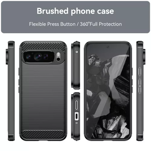 Techsuit - Carbon szilikon tok - Google Pixel 9 Pro XL - Fekete