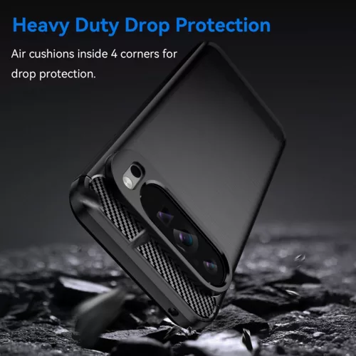 Techsuit - Carbon szilikon tok - Google Pixel 9 Pro XL - Fekete