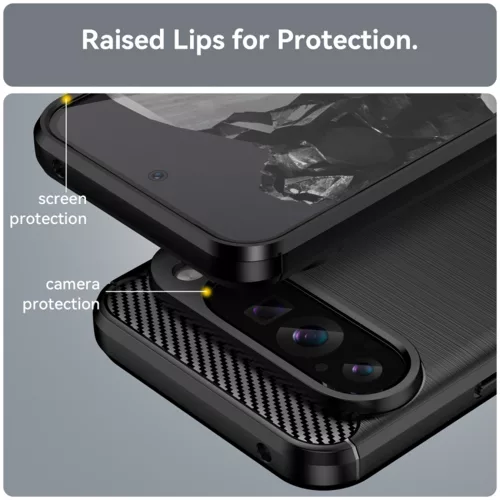 Techsuit - Carbon szilikon tok - Google Pixel 9 Pro XL - Fekete