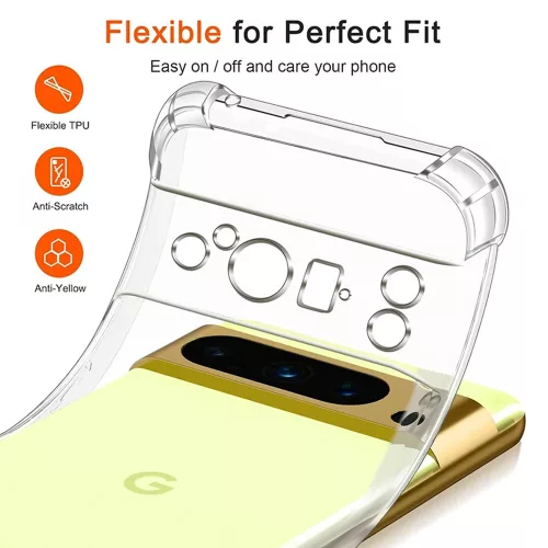 Techsuit - Shockproof Átlátszó Ütésálló Szilikon tok - Google Pixel 9 Pro XL - Átlátszó