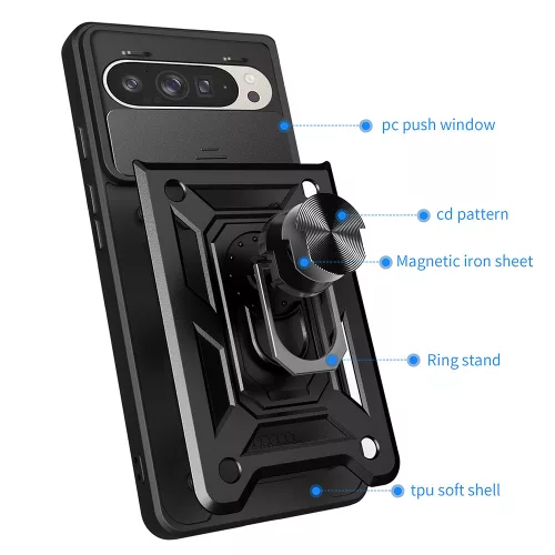 Techsuit - CamShield ütésálló tok - Google Pixel 9 / 9 Pro - Fekete