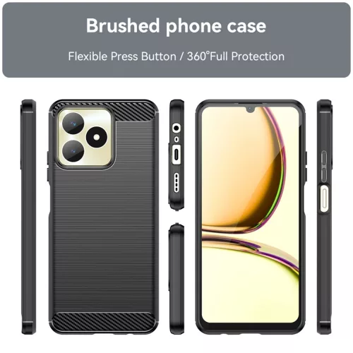 Techsuit - Carbon szilikon tok - Realme C51 / Note 50 - Fekete