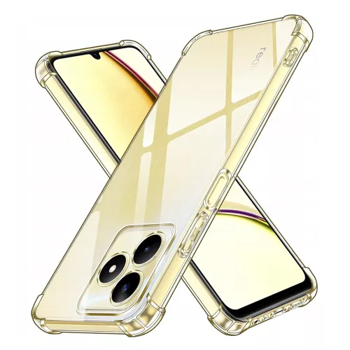 Techsuit - Shockproof Átlátszó Ütésálló Szilikon tok - Realme C51 / Note 50 - Átlátszó