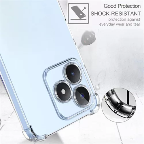 Techsuit - Shockproof Átlátszó Ütésálló Szilikon tok - Realme C51 / Note 50 - Átlátszó